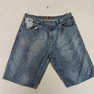 Vintage Y2K Meoshe Baggy Jean Shorts 38 Wide Leg Skater Jorts